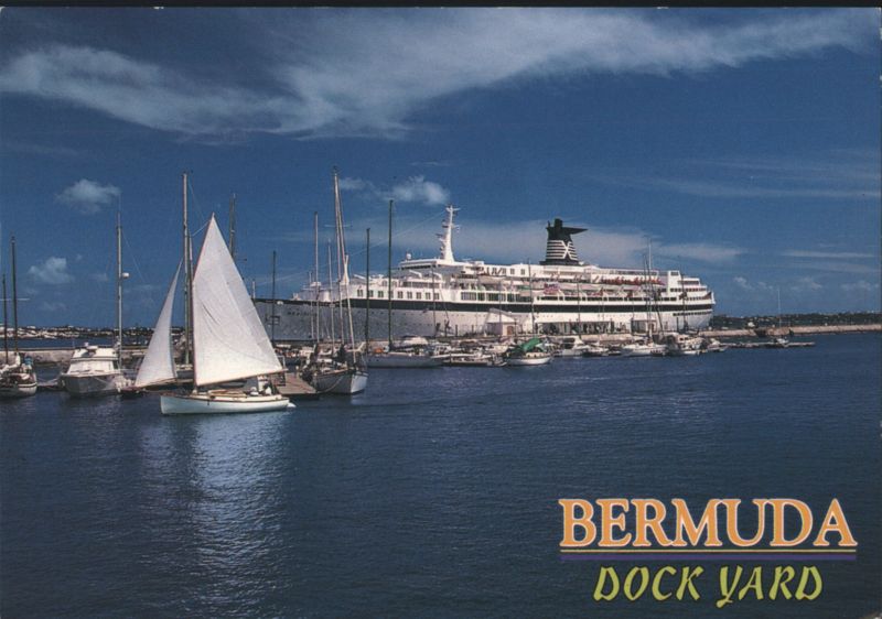 Bermuda Dock Yard Cruise Ship and Sailboats