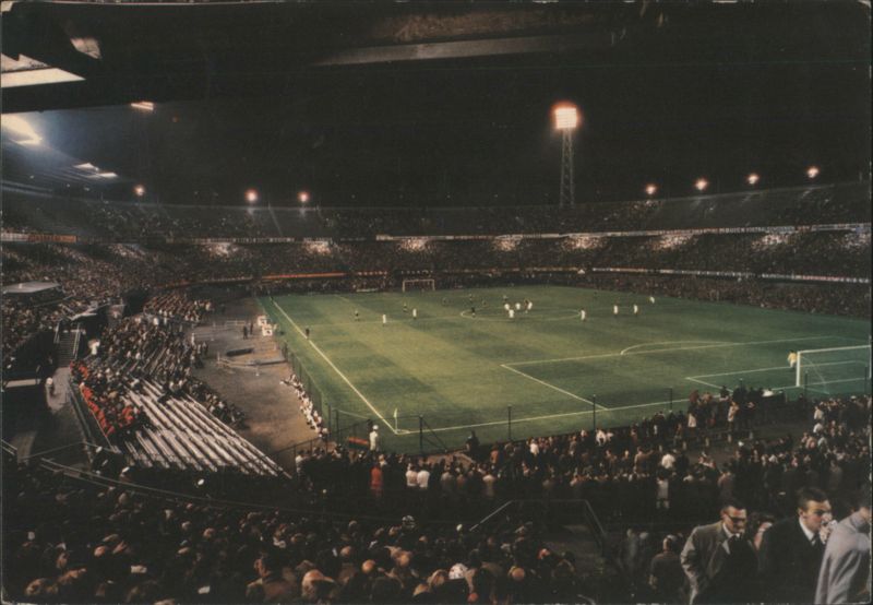 Stadion Feyenoord Rotterdam Night Soccer Match Football Netherlands