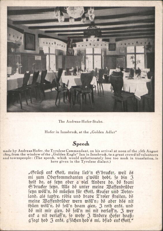 Andreas-Hofer-Stube, Hotel Golden Eagle, Innsbruck Austria