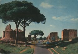 Via Appia Antica, Ancient Roman Road Ruins Postcard