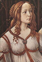 Botticelli, Venus and Mars, Head of Venus Detail Postcard