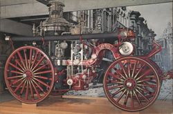 American-LaFrance Horse-Drawn Steam Fire Pumper 1898 Postcard