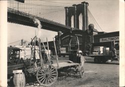 Brooklyn Bridge, Pier 21, Pennsylvania R.R., New York 1937 Postcard
