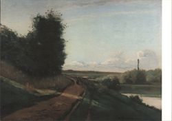 Camille Pissarro, The Tow-Path, Glasgow Art Gallery Postcard