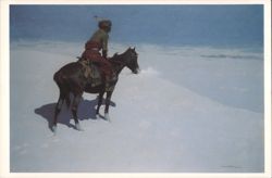Frederic Remington, The Scout: Friends or Enemies? Postcard