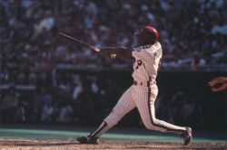 Joe Morgan Baseball Player Swinging Bat Postcard