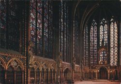 Sainte-Chapelle Interior Stained Glass Windows Postcard