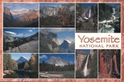 Yosemite National Park Multi-View Waterfalls & Valleys Postcard