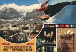 1964 1976 Innsbruck Ski & Olympic City, Austria Postcard