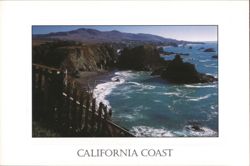 California Coast Rocky Coastline near Mendocino Postcard