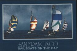 San Francisco Sailboats on the Bay, Golden Gate Bridge Postcard