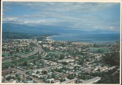Elevated View Santa Barbara, CA Coastline & Mountains Postcard