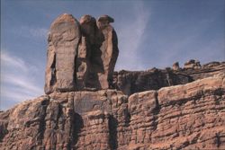 Three Penguins Rock Formations, Arches National Park Postcard
