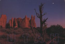 Sandstone Formations near Sand Dune Arch, Utah Dusk Postcard
