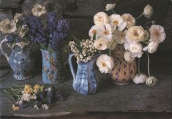 Still Life with Flowers in Pitchers and Vases Postcard