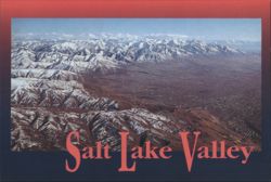 Salt Lake Valley Aerial View, Wasatch Mountains Postcard