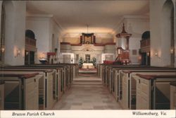 Bruton Parish Church Interior, Williamsburg, VA Postcard