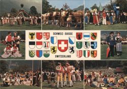 Switzerland: Traditional Life, Costumes, Festivals & Arms Postcard