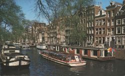 House-boats in Herengracht Canal, American Bible Society Postcard