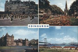 Edinburgh: Castle Esplanade, Princes Street, Holyrood, Forth Bridges Postcard