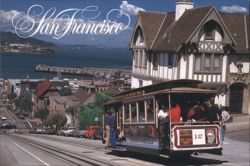San Francisco Cable Car, Steep Street, Bay View Postcard