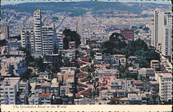 Lombard Street, The Crookedest Street in the World Postcard