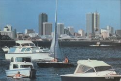 Pleasure Crafts Riding at Anchor, Matilda Bay Postcard