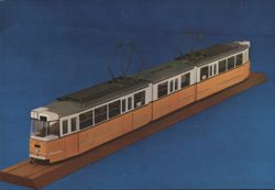 1964 Budapest BKV 8-Axle Pivoted Tram Model Postcard Postcard