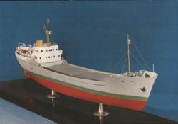Seafaring Motor Vessel Model, Hungarian Shipyard Postcard