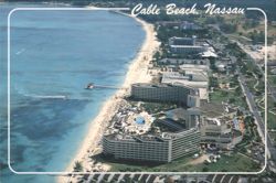 Cable Beach, Nassau Aerial View with Resorts Postcard