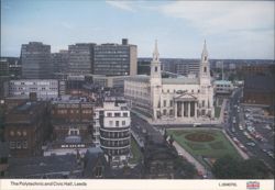 Leeds Polytechnic and Civic Hall Aerial View Postcard