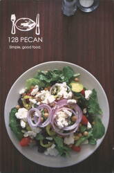 128 PECAN Restaurant Salad Simple, good food. Postcard