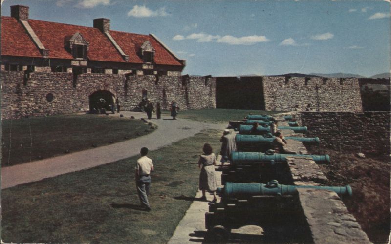 Fort Ticonderoga Front Gate, Cannons & People New York