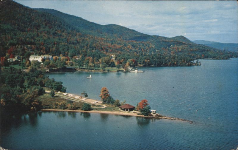 Lake George, NY - Silver Bay YMCA & Oneida Bay Aerial View New York