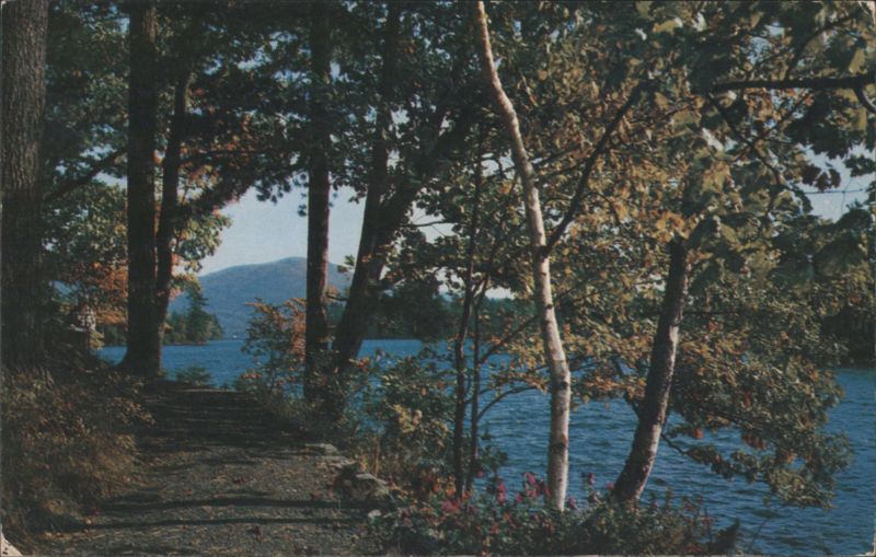 Lake George, NY - Adirondacks Shoreline Path, Autumn Trees New York