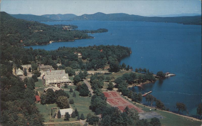 Aerial View Lake George, Silver Bay YMCA, Roger's Rock New York
