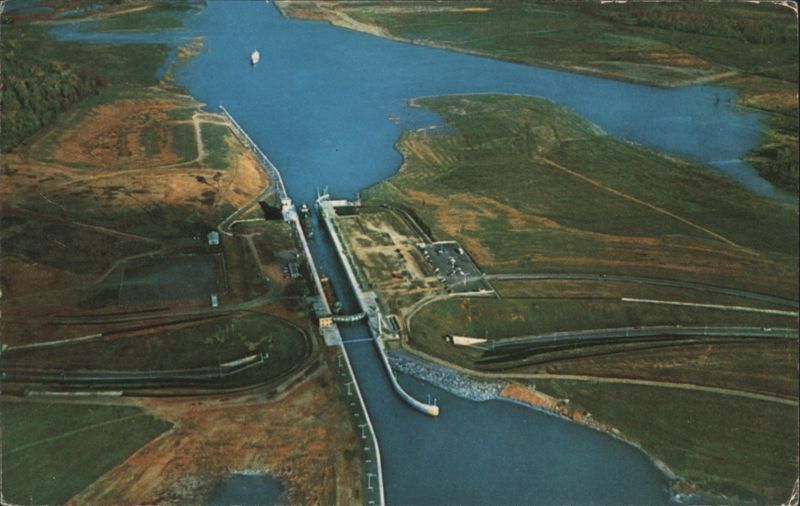 Eisenhower Lock St. Lawrence Seaway Aerial View New York