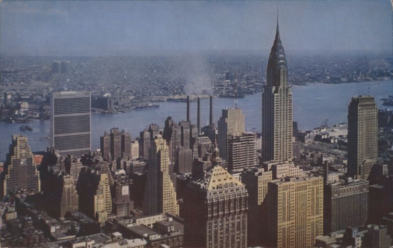 View from RCA Building looking East showing United Nations Building New York