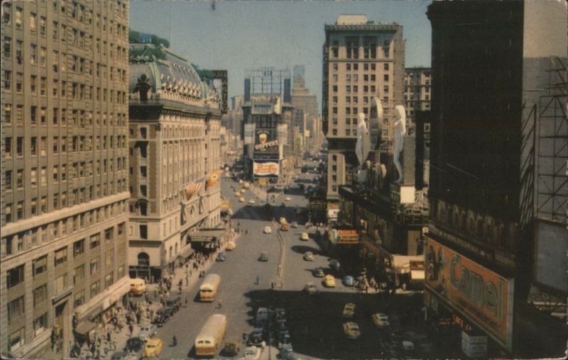 Times Square, New York City with Traffic & Billboards