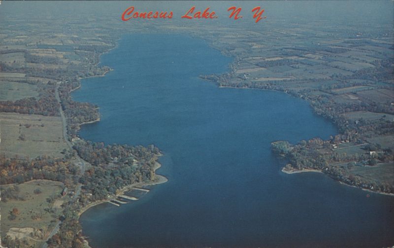 Conesus Lake, NY - Aerial View, Finger Lakes New York