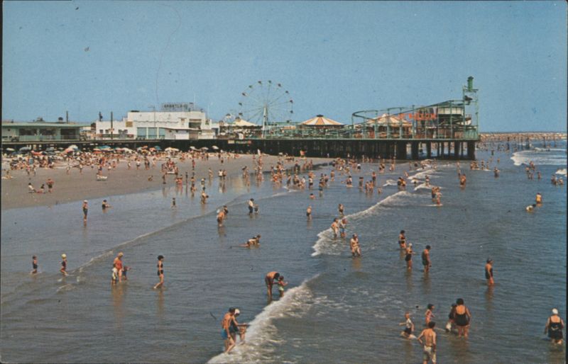 Wildwood Beach & Amusement Pier with Ferris Wheel New Jersey