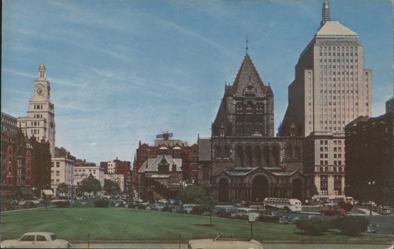 Copley Square, Boston - Trinity Church & John Hancock Bldg Massachusetts