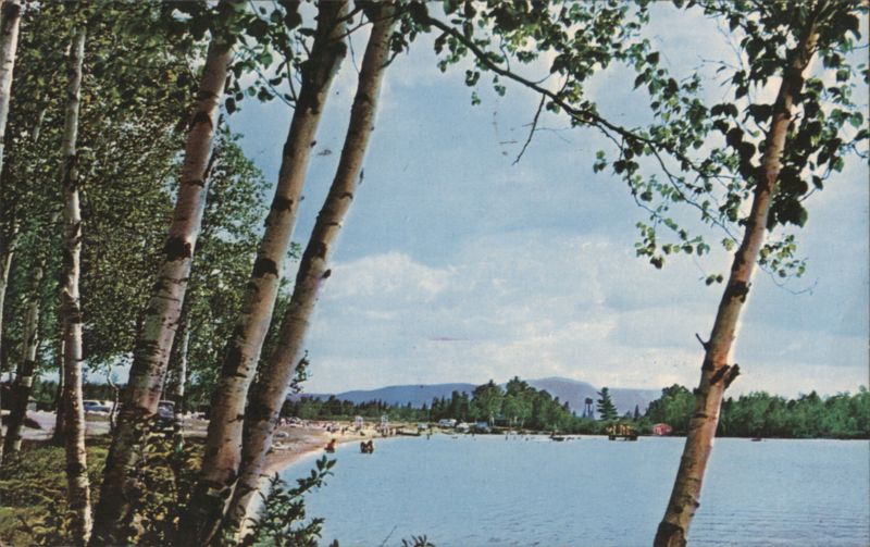 Tupper Lake's Municipal Bathing Beach, Adirondack White Birches New York