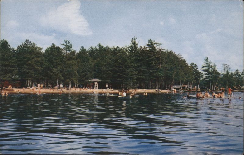 Bathing Beach at Fish Creek Public Campsite, Adirondack Mts. New York