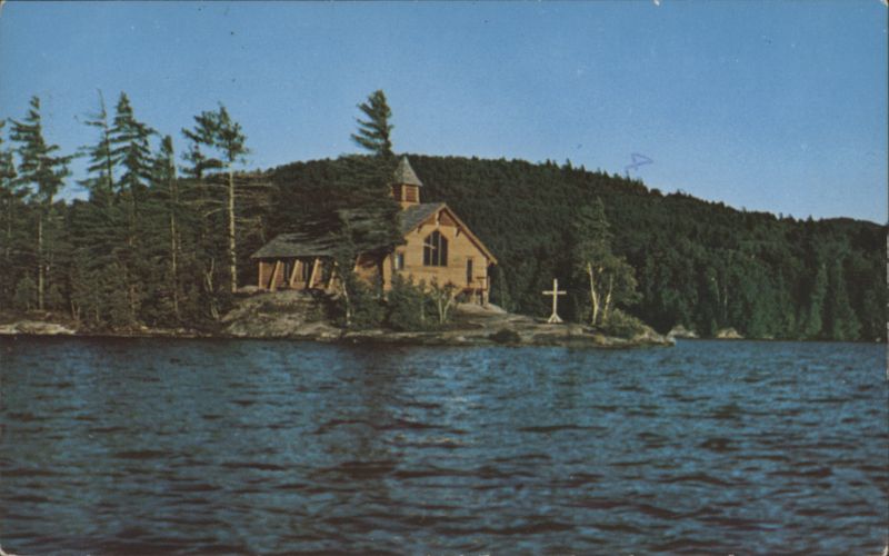 The Little Church on Chapel Island, Upper Saranac Lake New York