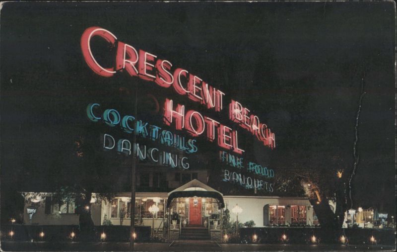 Crescent Beach Hotel Neon Signs Night View Rochester NY New York