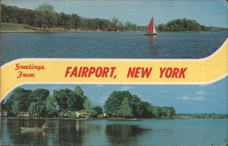 Fairport, New York Sailboat & Canoe on Water Alice & John Penrod