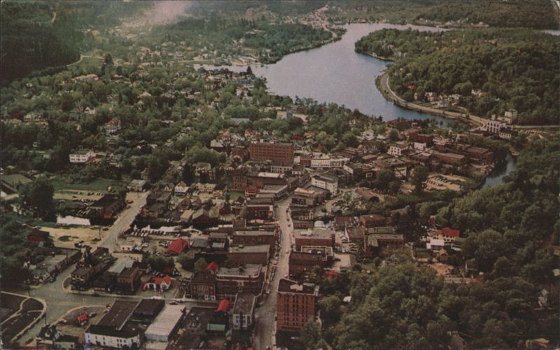 Aerial view of Saranac Lake, New York