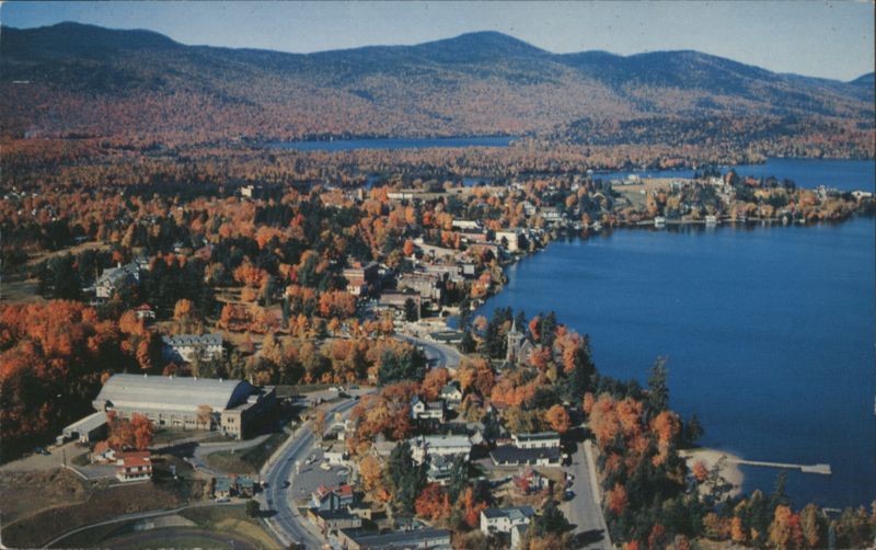 Lake Placid Village, Olympic Arena, Main St., Mirror Lake New York