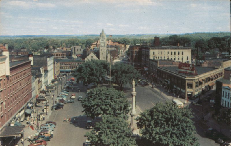 Watertown NY Public Square, Civil War Memorial, Clock Tower New York